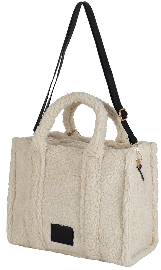 T-K8.1 BAG1021-003-3 Shopper Bag Teddy 33x26x13cm White