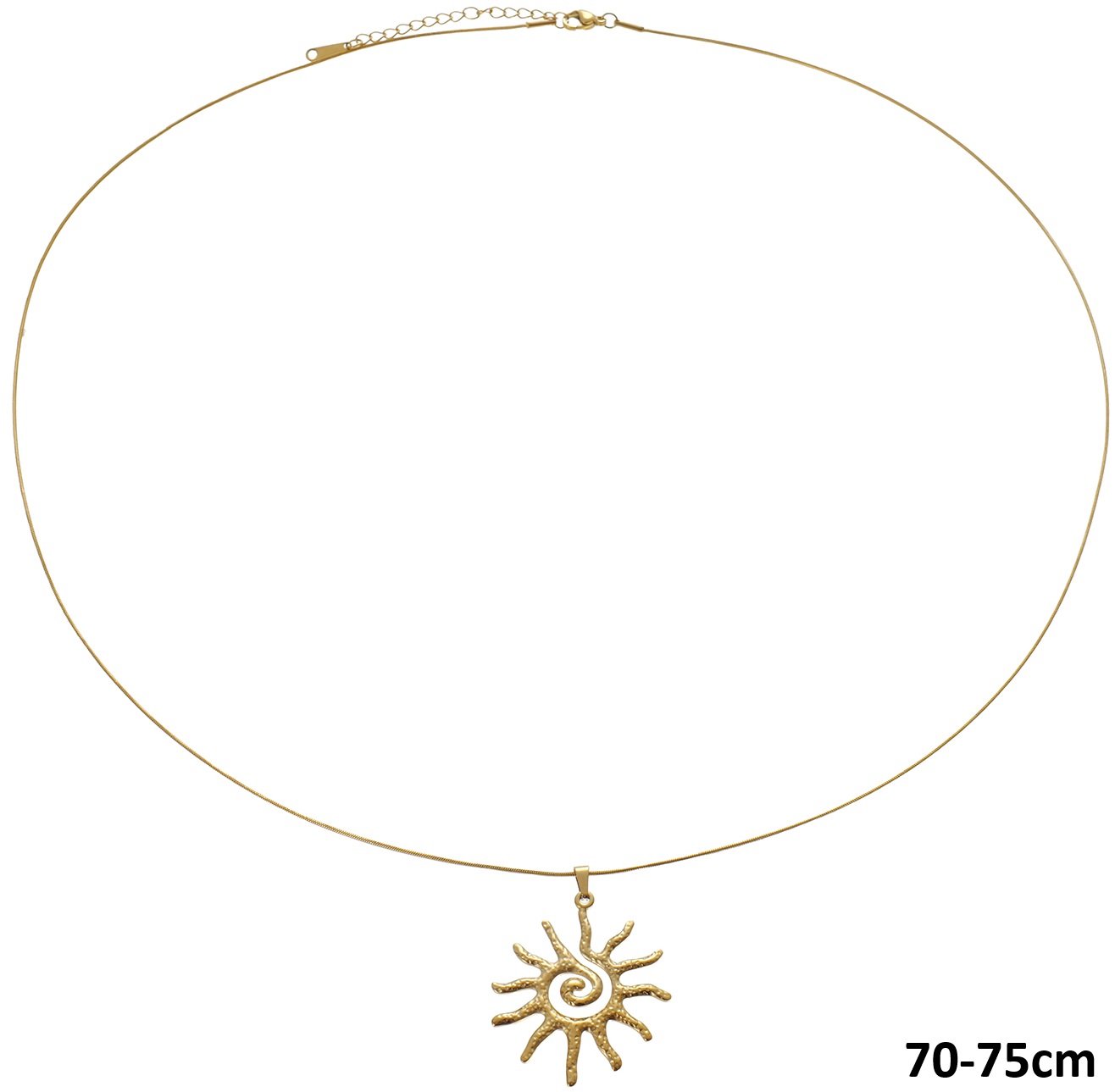 J-F5.3 N2618-016G S. Steel Necklace Sun 70-75cm Long