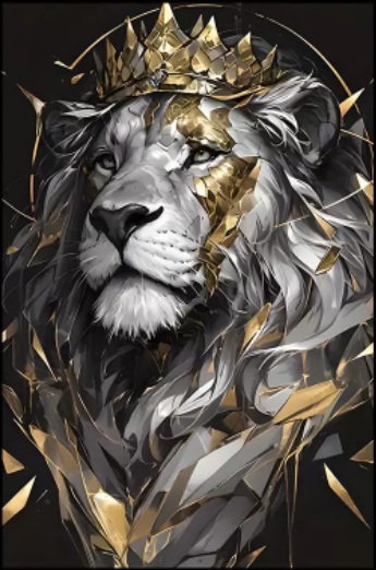 R-C4.1  DP2545056 Diamond Painting -Canvas 50x40cm - Painting 45x35cm Lion