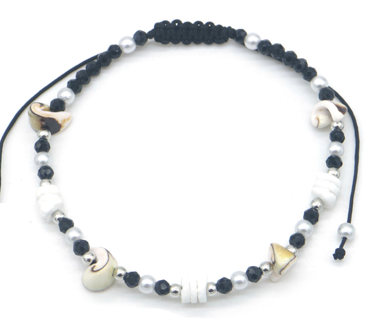 A-A23.1 ANK830-005-3 Anklet beads Black 