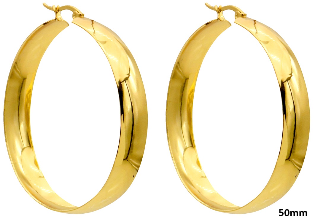 H-F12.1 E2616-006G S. Steel Earrings 50mm