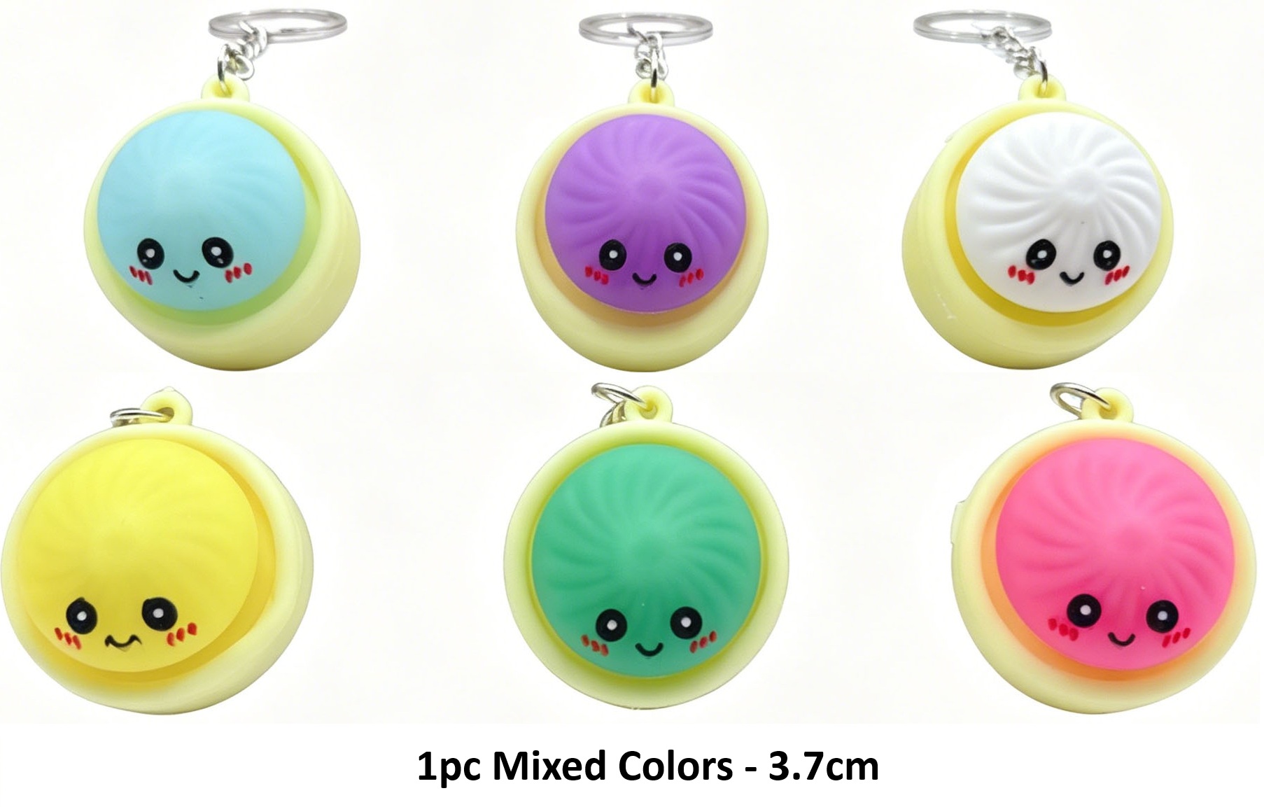 T-L6.2 KY2610-008 Keychain Dumpling 3.7cm - Mixed Colors - 1pc