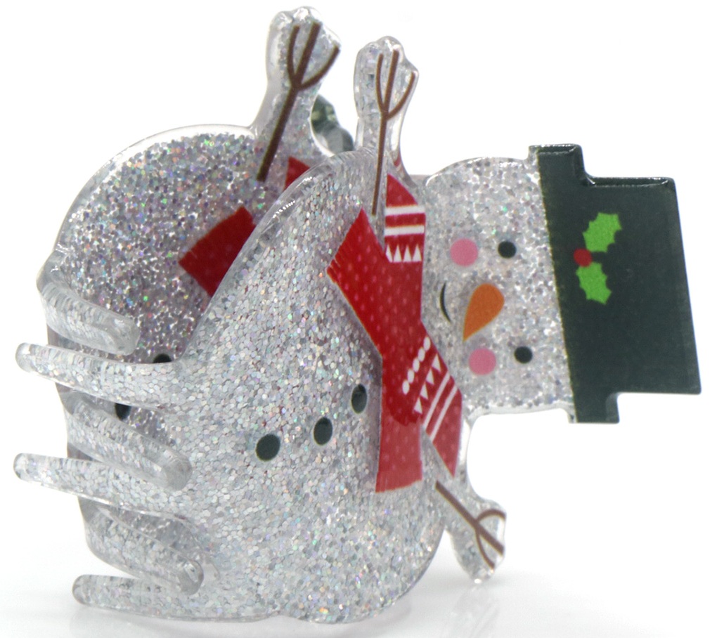 X-C10.1 H1038-026 Hair Claw Christmas Snowman 5cm