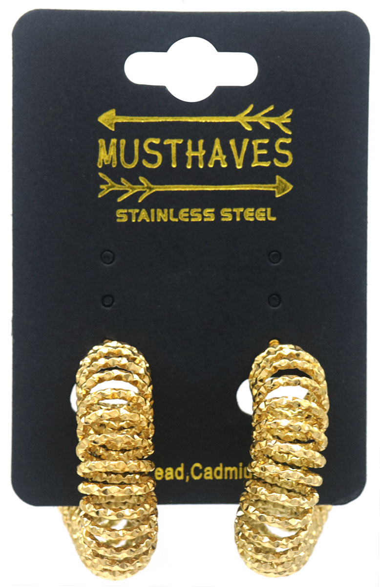 B-E3.2  E041-057G S. Steel Earrings 3cm