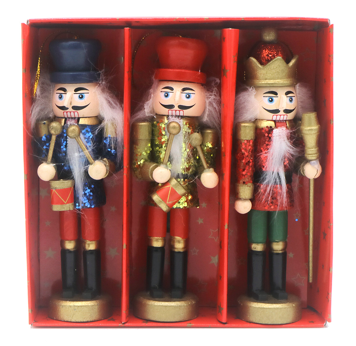 T-I4.2 DC1046-006 Christmas Ornament Nutcrackers 13cm - 3pcs