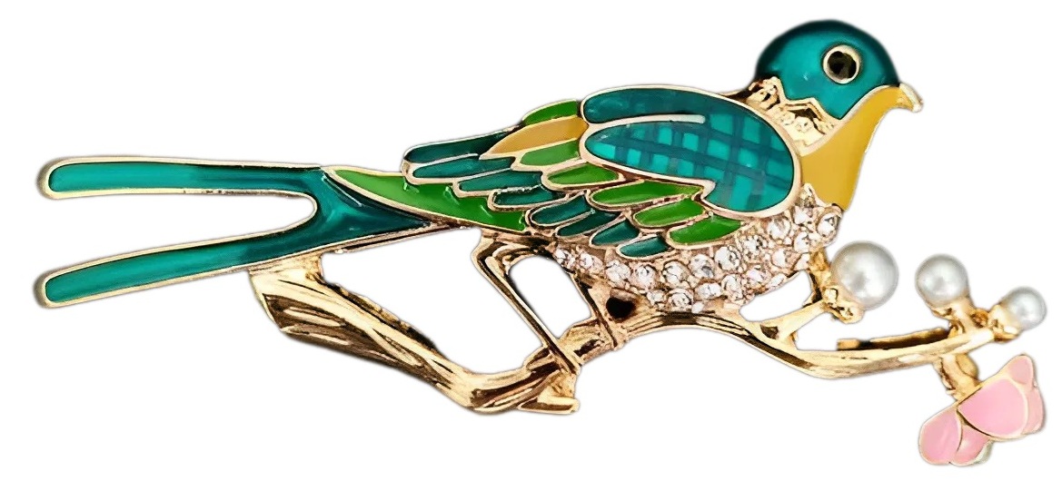 D-D15.1 P2605-112 Brooch Bird 6cm