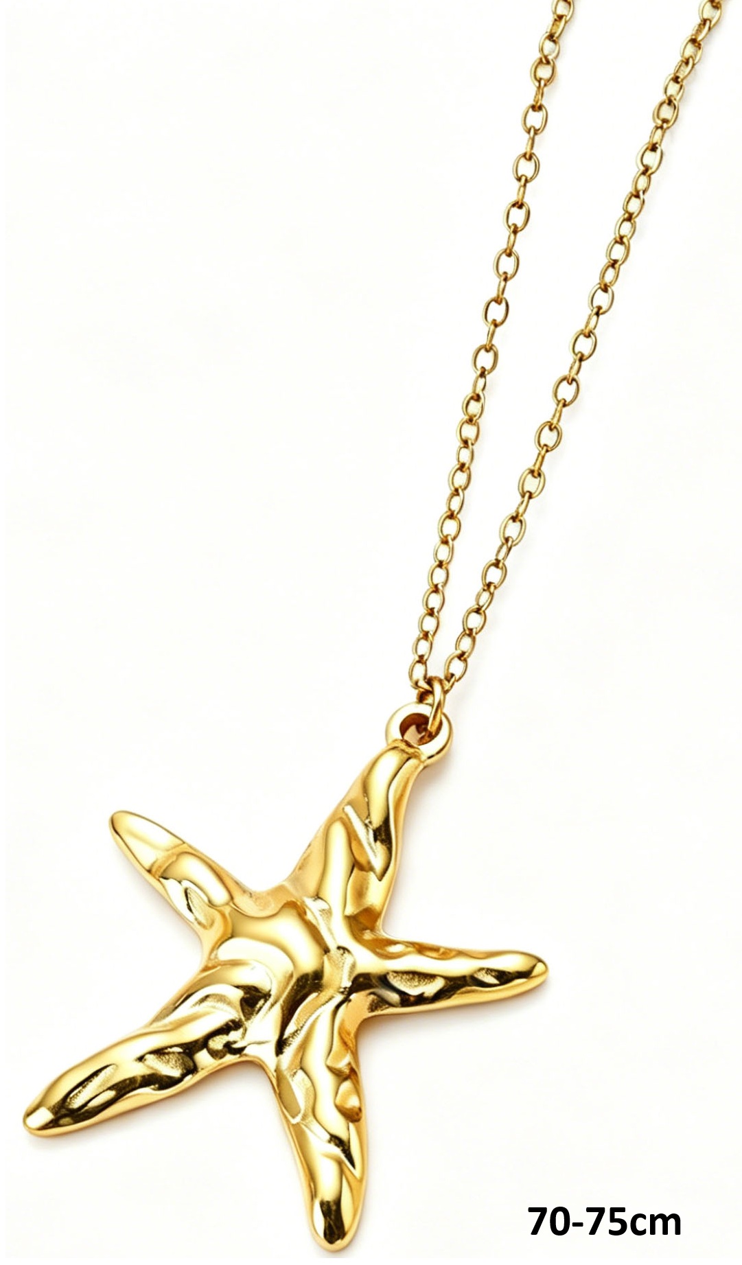 J-B5.2 N2618-013G S. Steel Necklace Starfish 70-75cm Long
