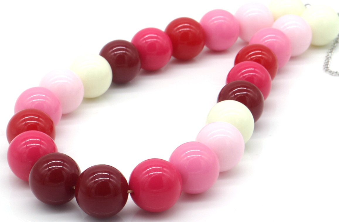C-E10.2 N2582-001-4 Necklace Multi Color 18mm Beads 40 - 45cm