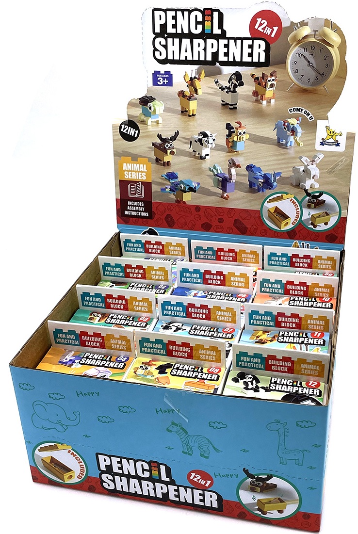 Y-B6.1 TOY1147-004 Building Blocks Pencil Sharpener - 12pcs