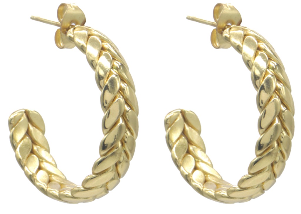 B-F19.5 E2593-224G S. Steel Earrings 25mm
