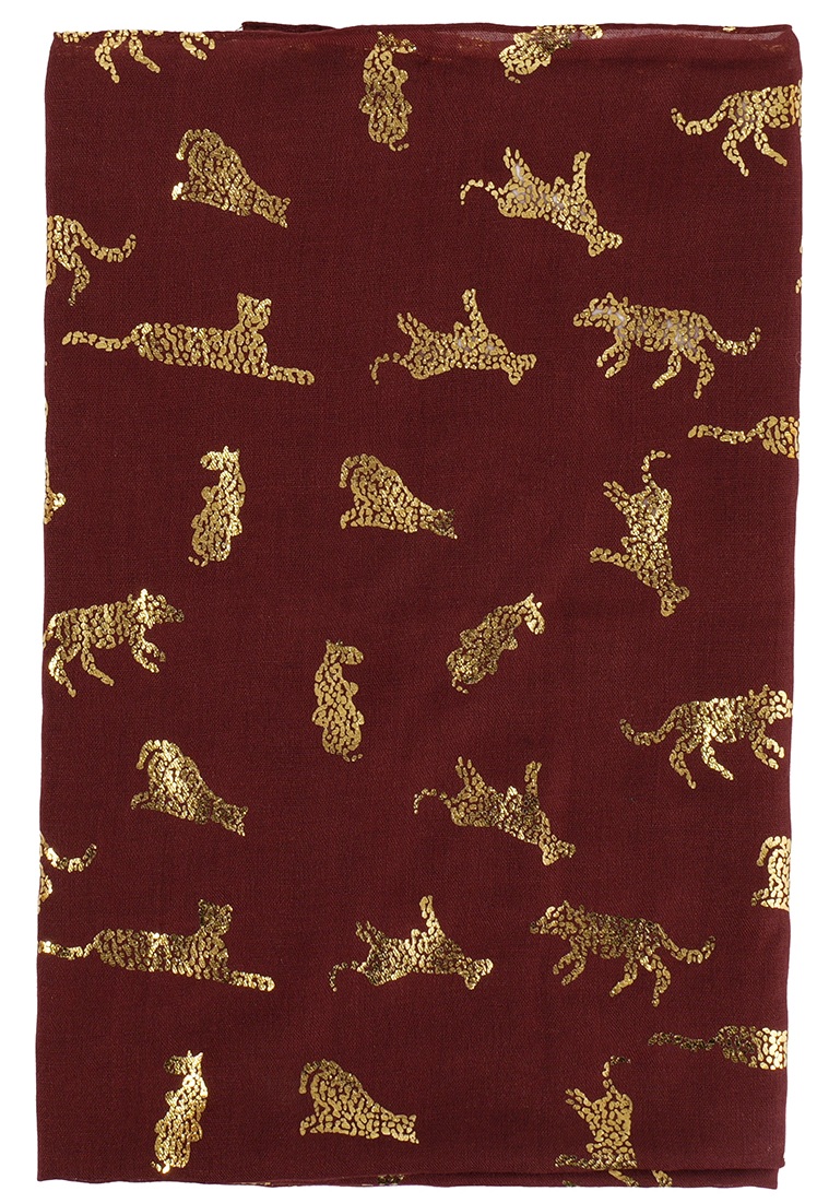 X-N10.2 SCARF1110-004-4 Summer Scarf Leopard 180x70cm Red
