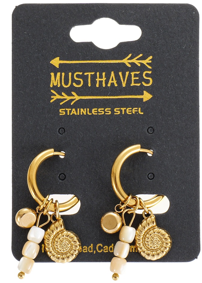 B-D16.2 E2612-062G S. Steel Earrings 3.2cm