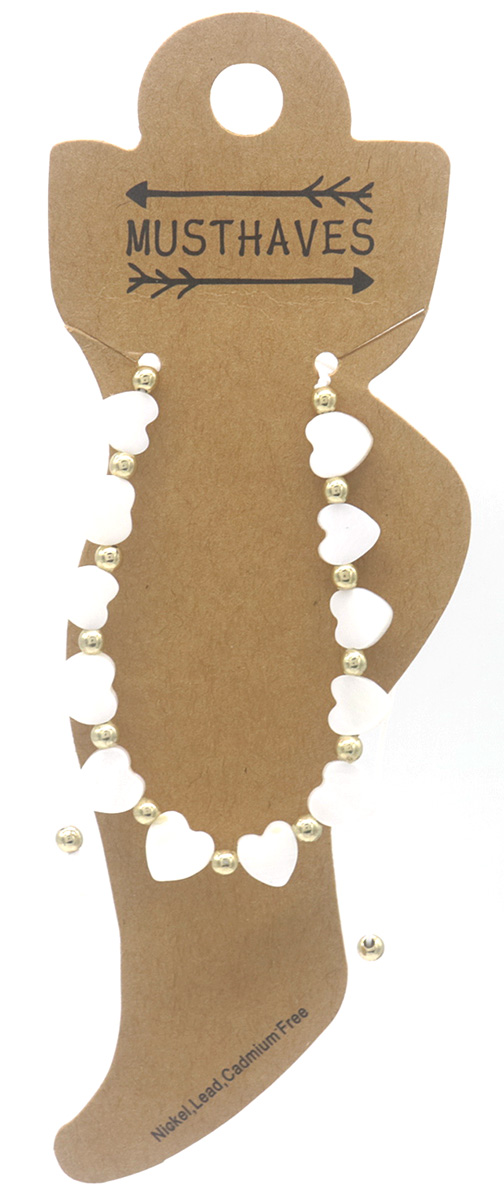 G-E11.2 ANK830-071-1 Anklet Shell Hearts 