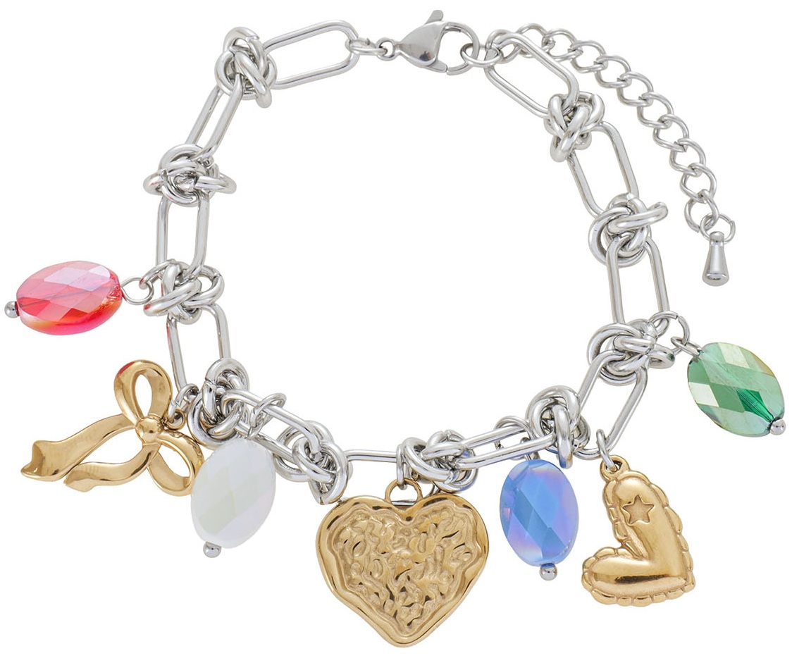 D-C10.2 B1160-029G S. Steel Bracelet Charms 16-21cm