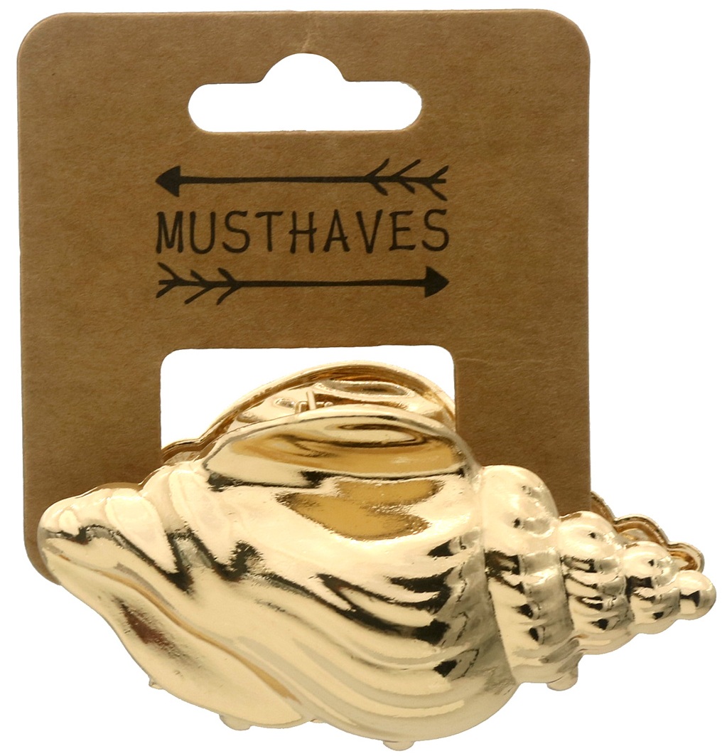 S-B6.5 H1127-008G Metal Hair Shell 7cm Heart