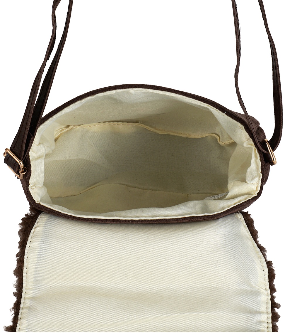 Q-H3.1 BAG1021-031-1 Shoulder Bag Teddy 21x16cm Dark Brown
