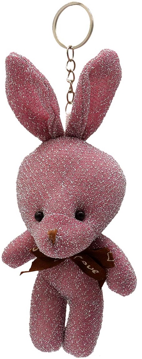 L-B8.1 KY615-138 Keychain Glitter Rabbit 14cm - Mixed Colors - 1pc