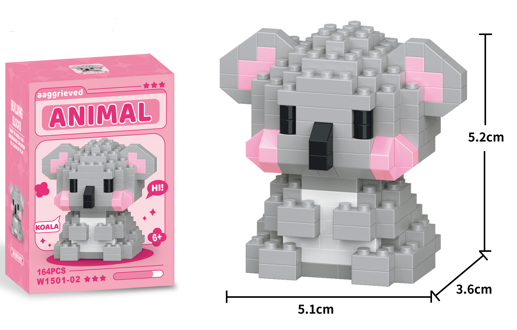 Q-I8.1 W1501-02 Mini Building Block Set Koala