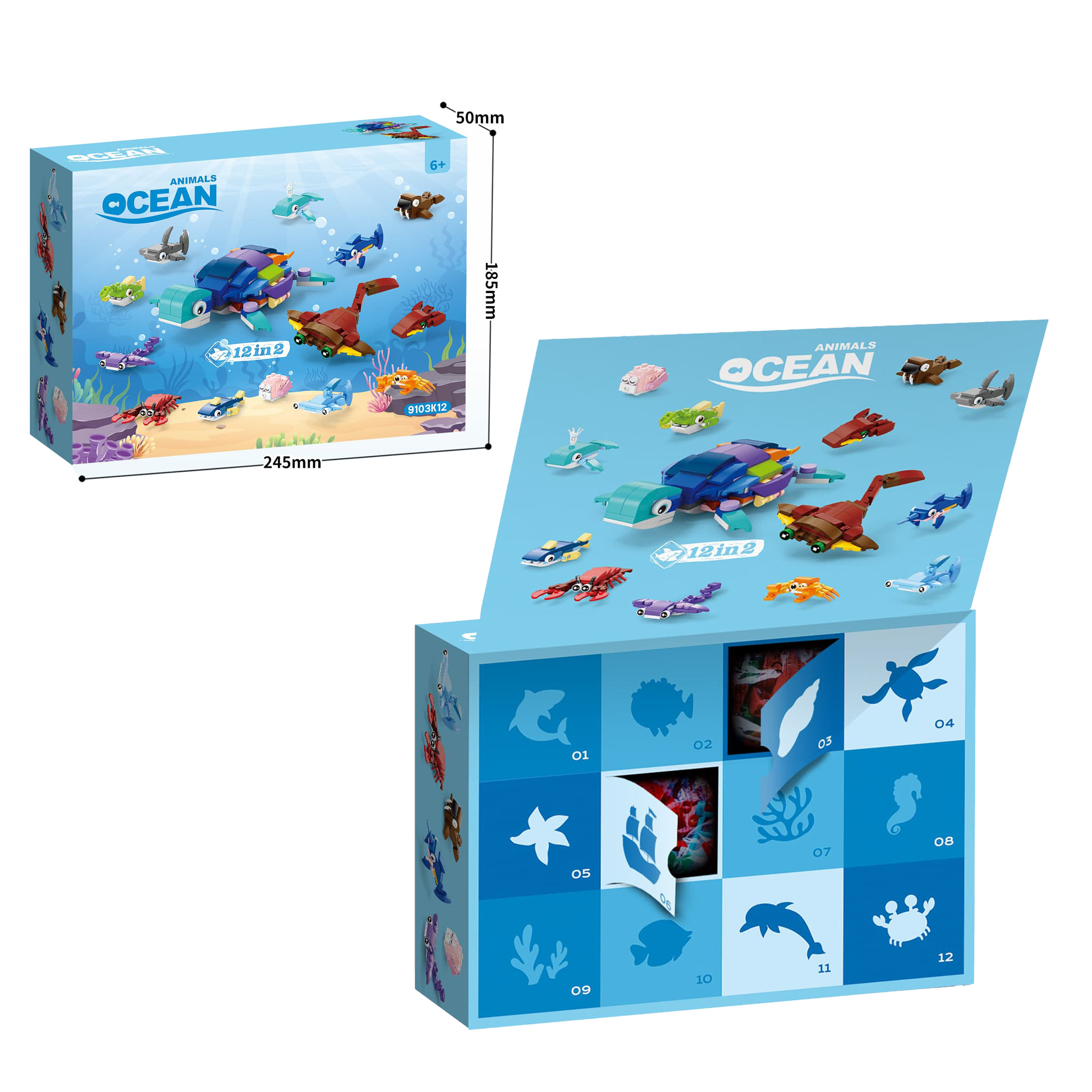 Y-F2.4 TOY9103K12A Building Blocks Ocean Animals 12 in 2