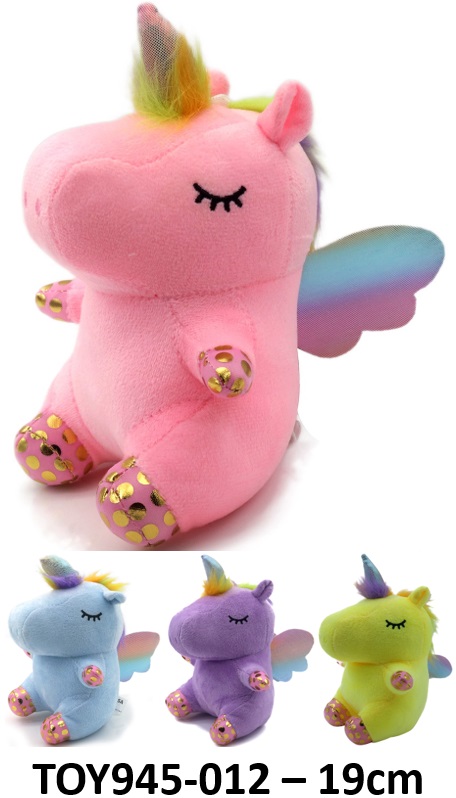 Y-B2.3 TOY945-012 Plush Unicorn 19cm - Mixed Colors - 1pc