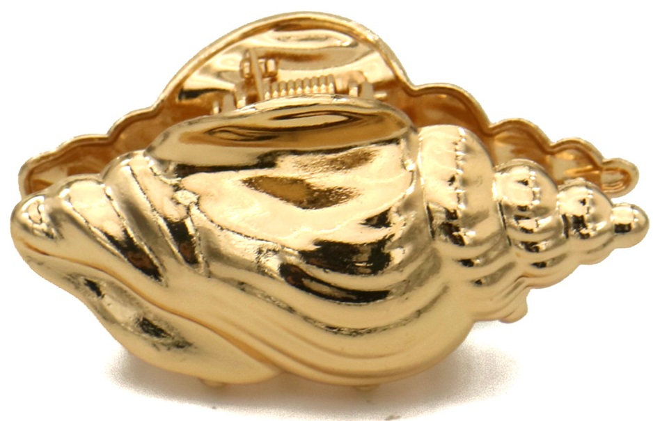 S-B6.5 H1127-008G Metal Hair Shell 7cm Heart