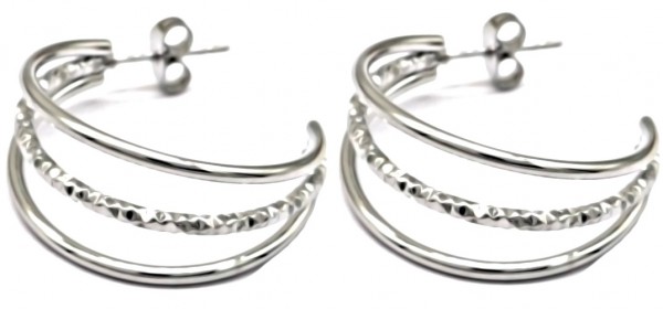 B-F6.2 E68-015S S. Steel Earrings 2.5cm