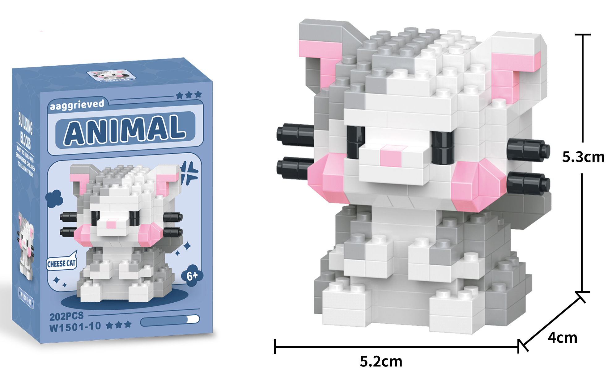 Q-M6.2 W1501-10 Mini Building Block Set Cat