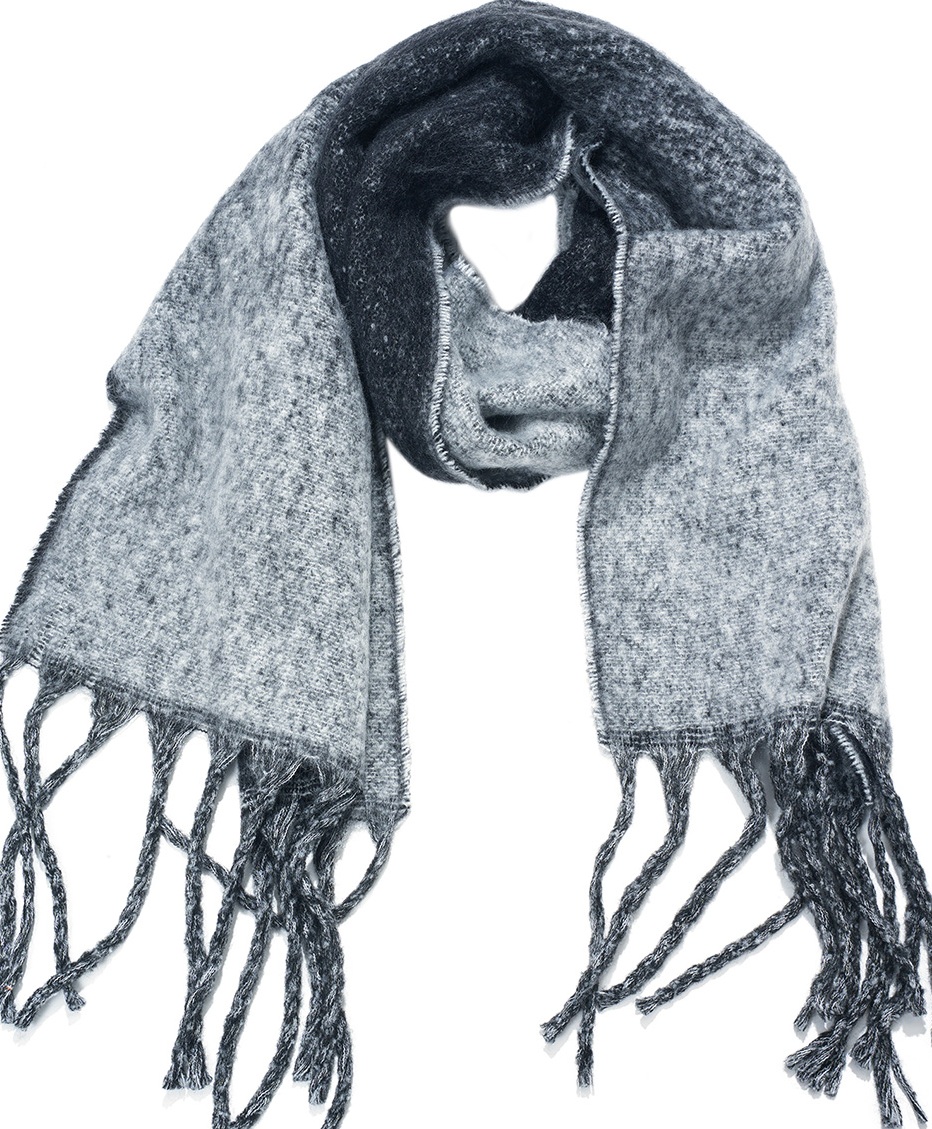 T-J4.1 SCARF705-176-4 Winter Scarf 190x40cm - Black-Grey